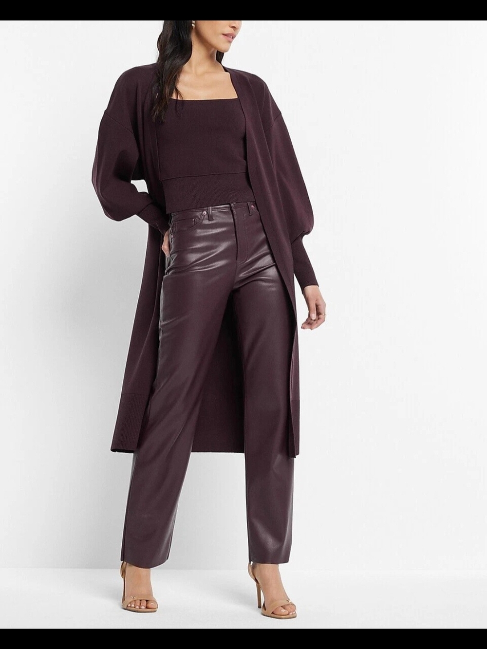 Express Plum Long Cardigan Sweater  Medium